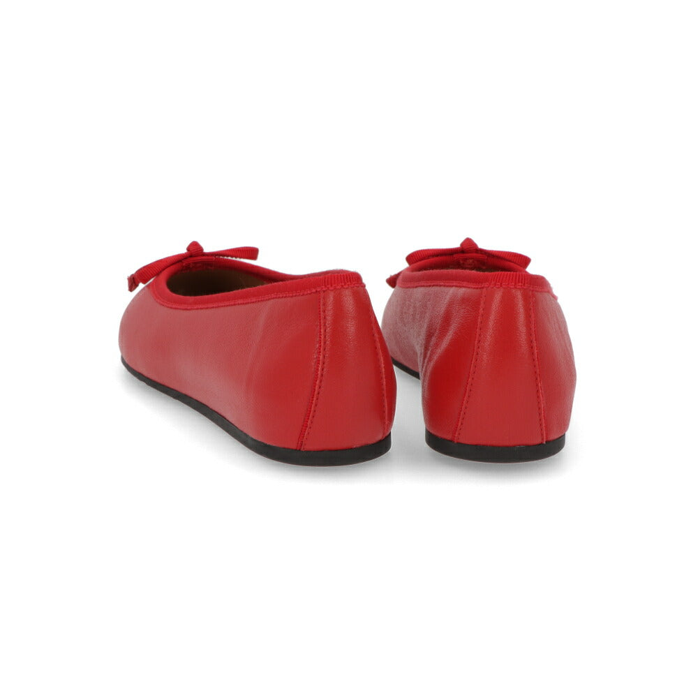 FERRAGAMO パンプス レッド ラバー バレエシューズ リボン フラット 754015
