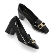 FERRAGAMO パンプス ブラック ダブルガンチーニ ヒールローファー MIRELLE 769257
