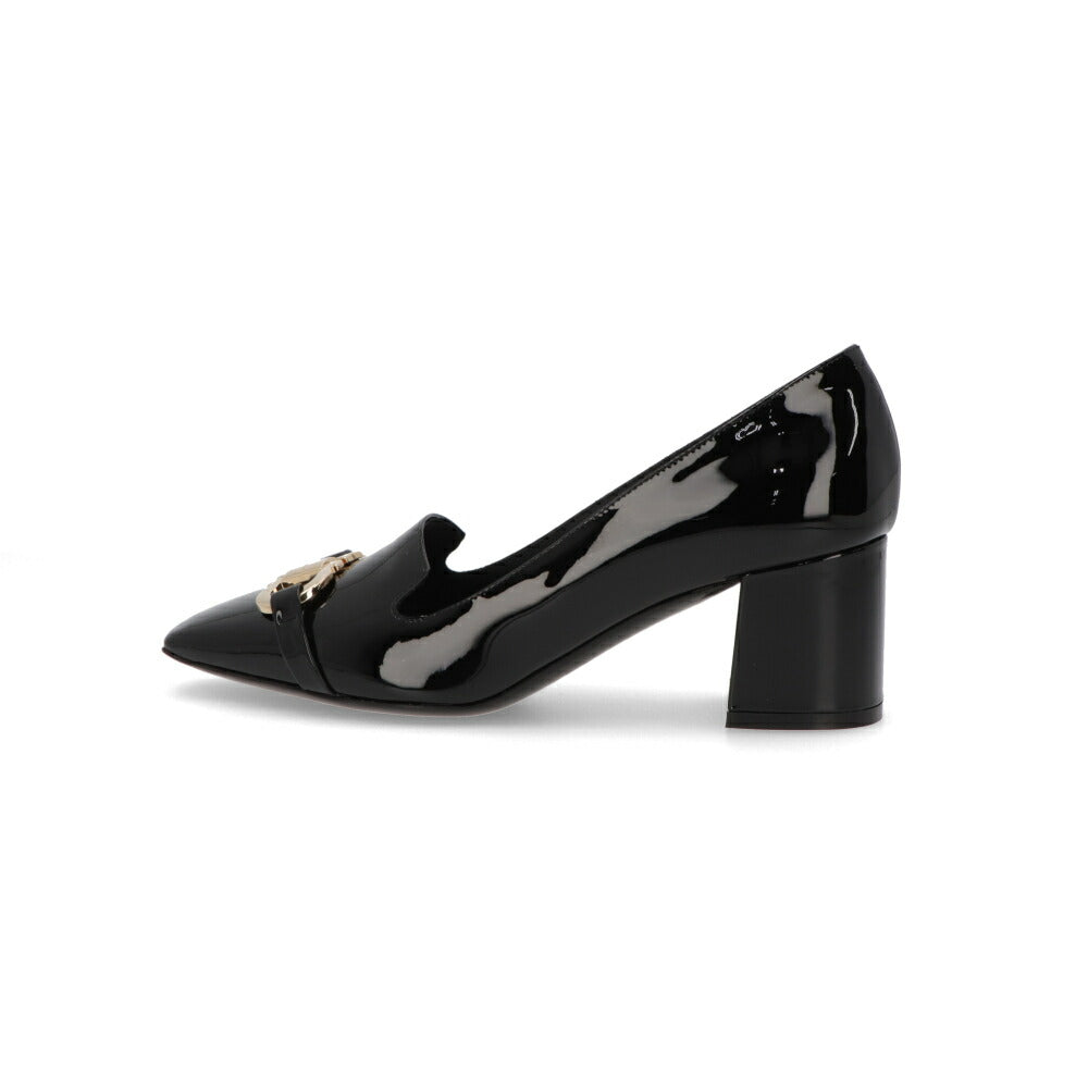 FERRAGAMO パンプス ブラック ダブルガンチーニ ヒールローファー MIRELLE 769257