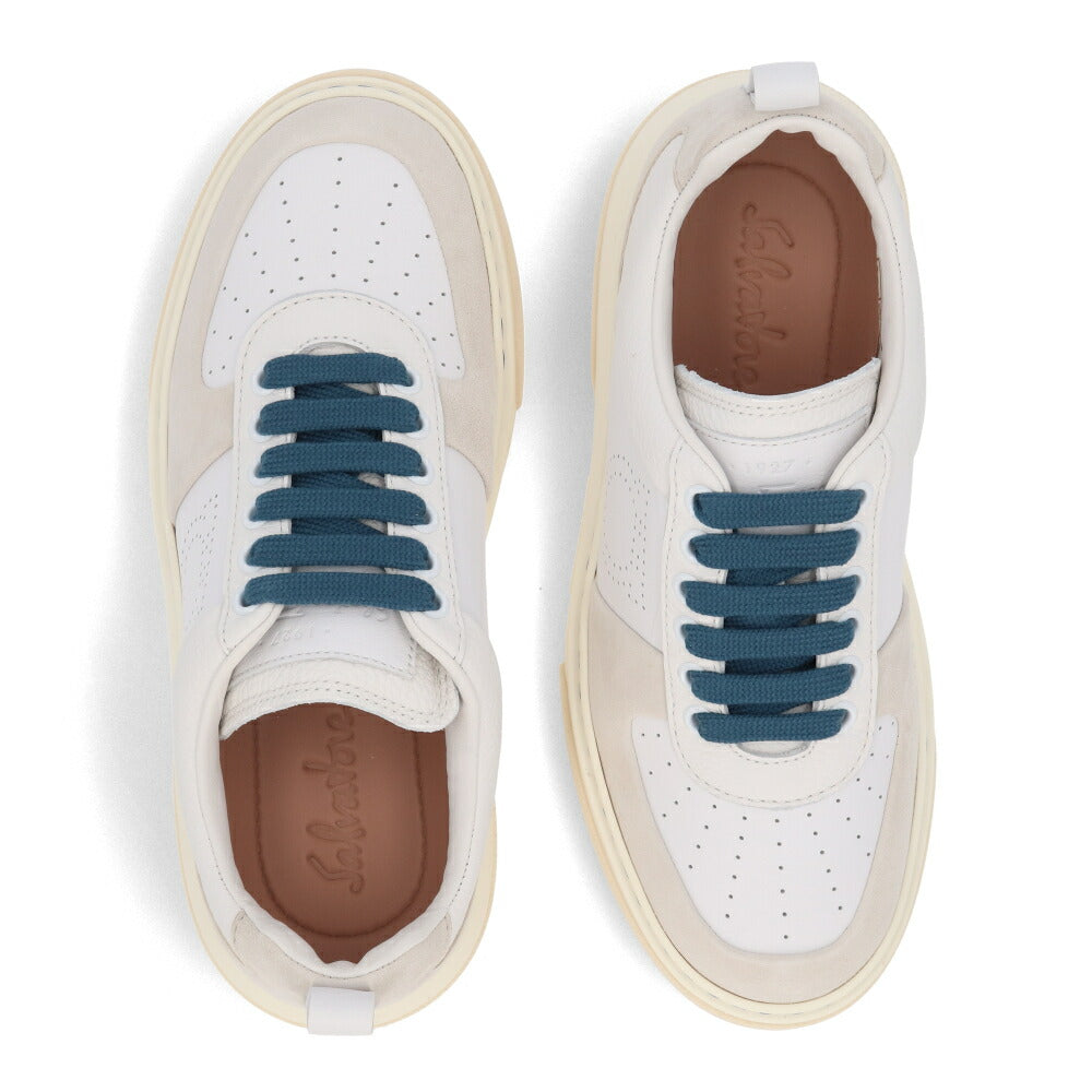 FERRAGAMO スニーカー アイボリー系 レザー スエード  S CASSINA LOW 758141