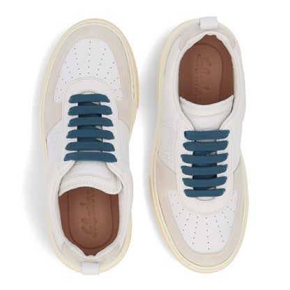 FERRAGAMO スニーカー アイボリー系 レザー スエード  S CASSINA LOW 758141