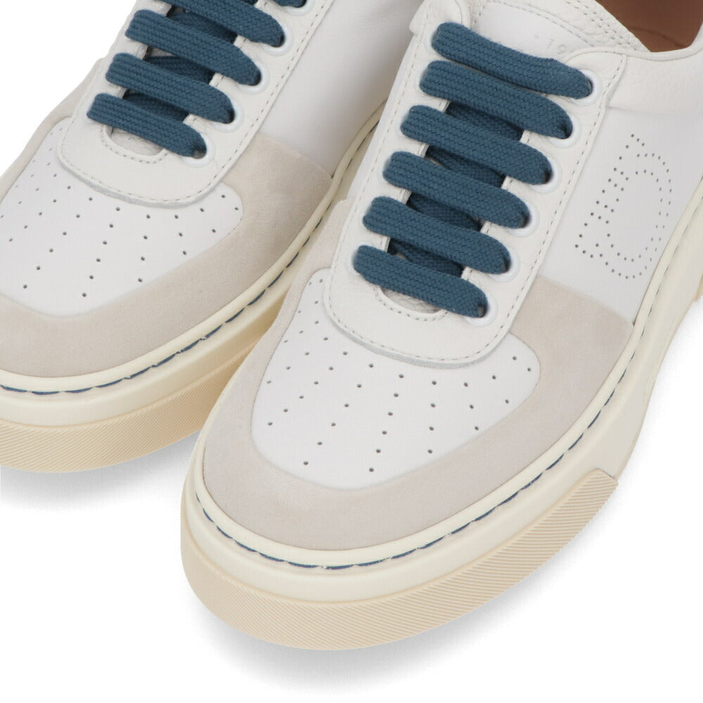 FERRAGAMO スニーカー アイボリー系 レザー スエード  S CASSINA LOW 758141