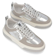 FERRAGAMO スニーカー S CASSINA LOW シルバー メタリック ガンチーニ 758142