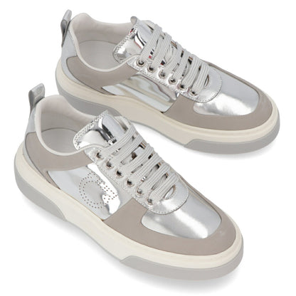 FERRAGAMO スニーカー S CASSINA LOW シルバー メタリック ガンチーニ 758142