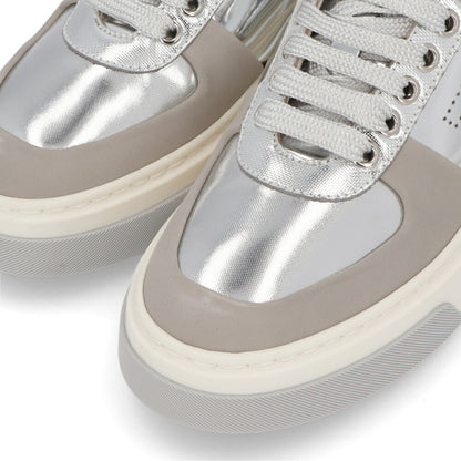 FERRAGAMO スニーカー S CASSINA LOW シルバー メタリック ガンチーニ 758142