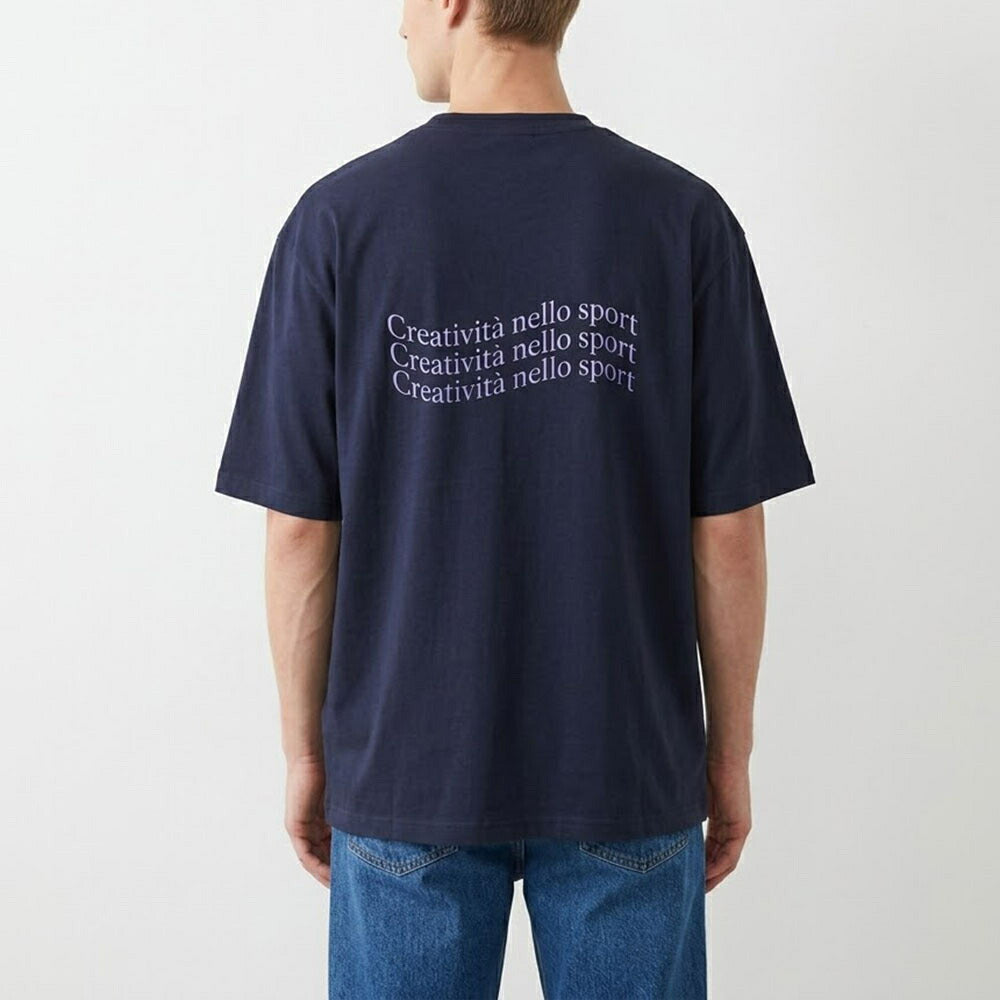 FILA Tシャツ ネイビー オーバーサイズ バックプリント ロゴ 半袖 FS2RSE2102X