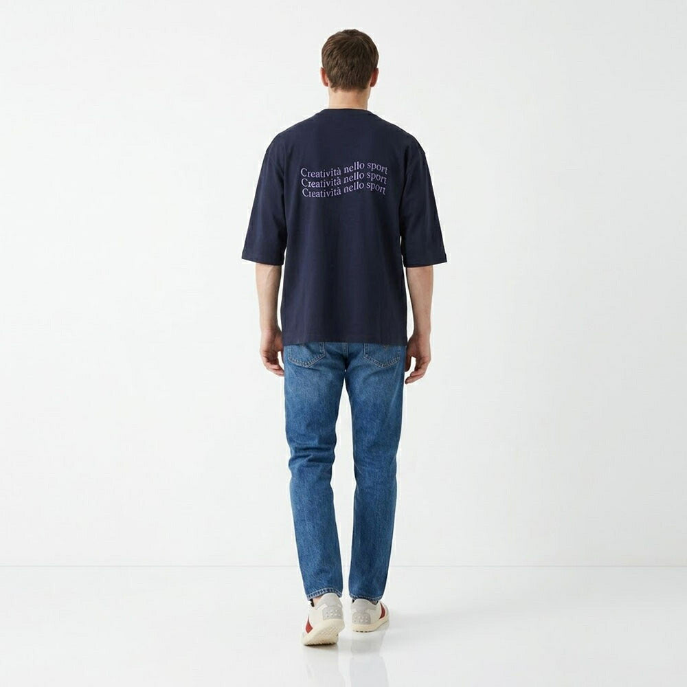 FILA Tシャツ ネイビー オーバーサイズ バックプリント ロゴ 半袖 FS2RSE2102X