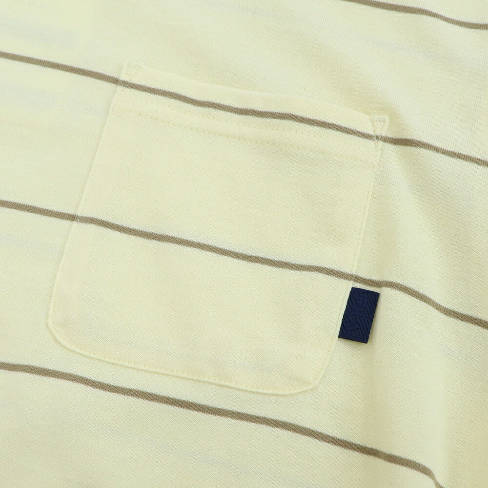 FILA Tシャツ ブルーグレー イエロー オーバーサイズ ボーダー 半袖 FS2RSE2104X