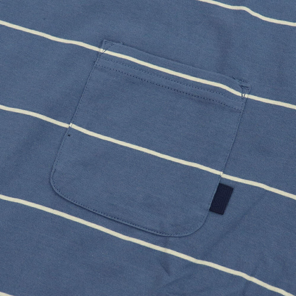 FILA Tシャツ ブルーグレー イエロー オーバーサイズ ボーダー 半袖 FS2RSE2104X