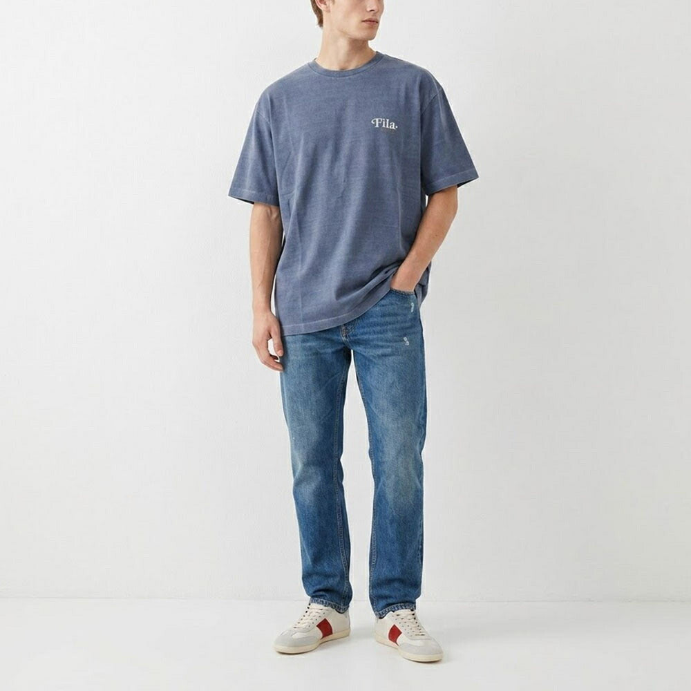 FILA Tシャツ ブルーグレー チャコールグレー ロゴ ワンポイント 半袖 FS2RSE2105X