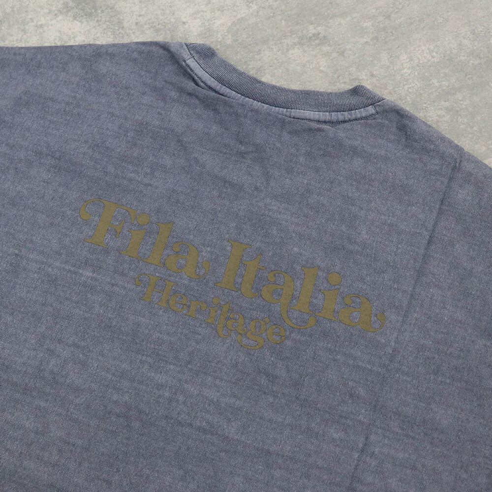 FILA Tシャツ ブルーグレー チャコールグレー ロゴ ワンポイント 半袖 FS2RSE2105X