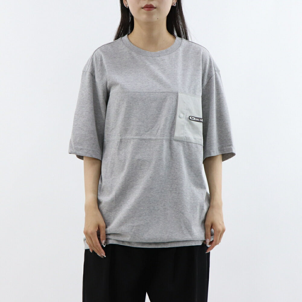 FILA Tシャツ ネイビー グレー オーバーサイズ 半袖 FS2RSE2182X
