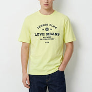 FILA Tシャツ イエロー フロントプリント ロゴ オーバーサイズ 半袖 FS2RSE2302X
