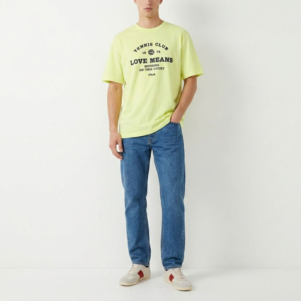 FILA Tシャツ イエロー フロントプリント ロゴ オーバーサイズ 半袖 FS2RSE2302X