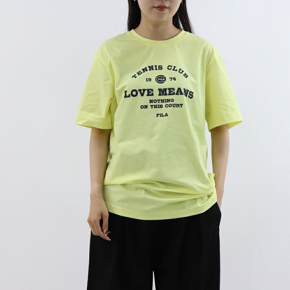 FILA Tシャツ イエロー フロントプリント ロゴ オーバーサイズ 半袖 FS2RSE2302X