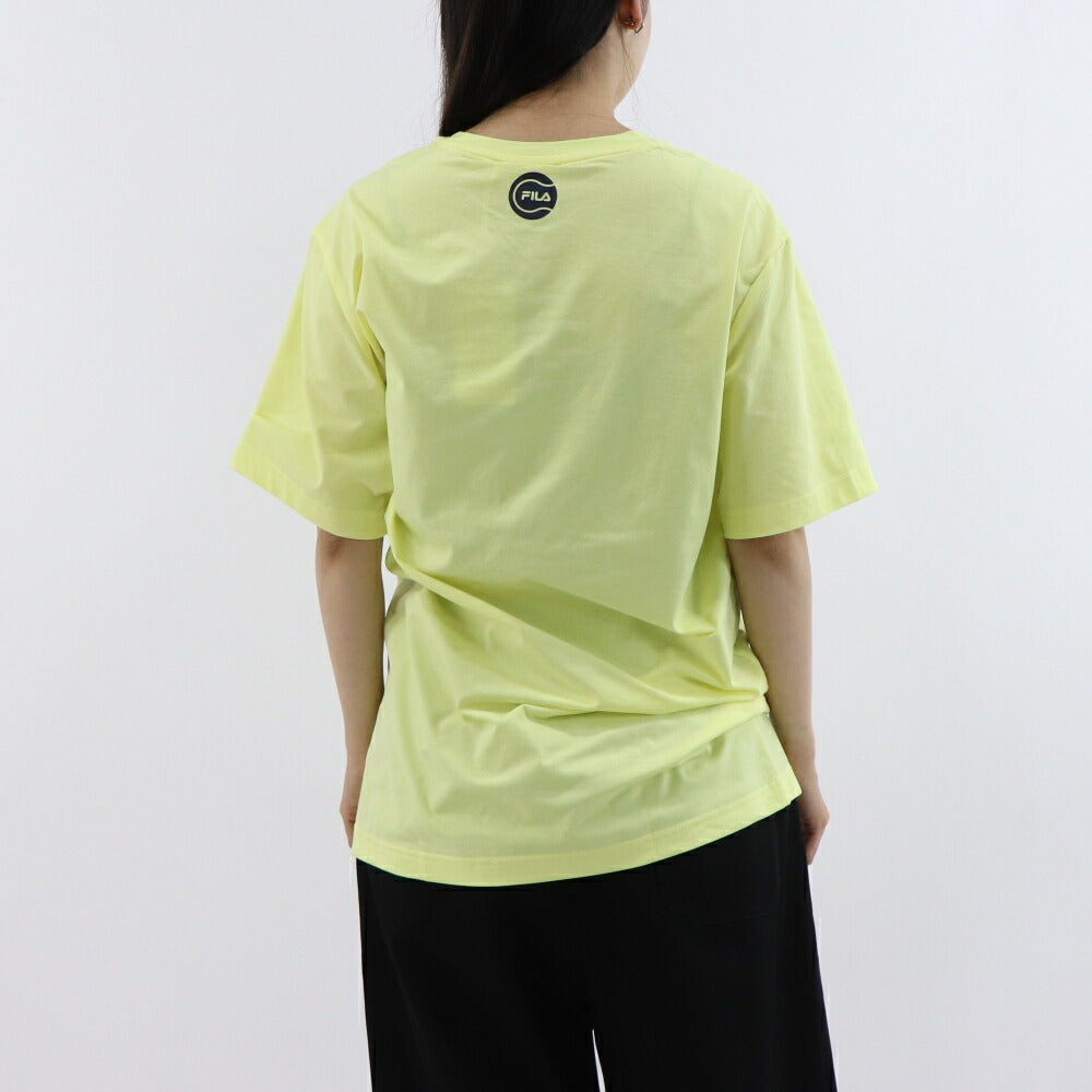 FILA Tシャツ イエロー フロントプリント ロゴ オーバーサイズ 半袖 FS2RSE2302X