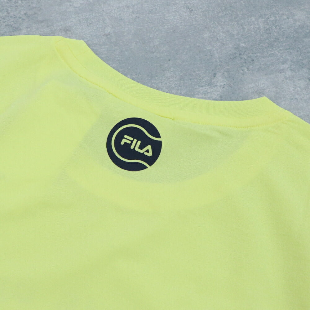 FILA Tシャツ イエロー フロントプリント ロゴ オーバーサイズ 半袖 FS2RSE2302X