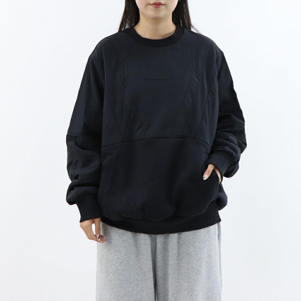 FILA スウェット ブラック スウェット 切り替え オーバーサイズ FS2POE1184X