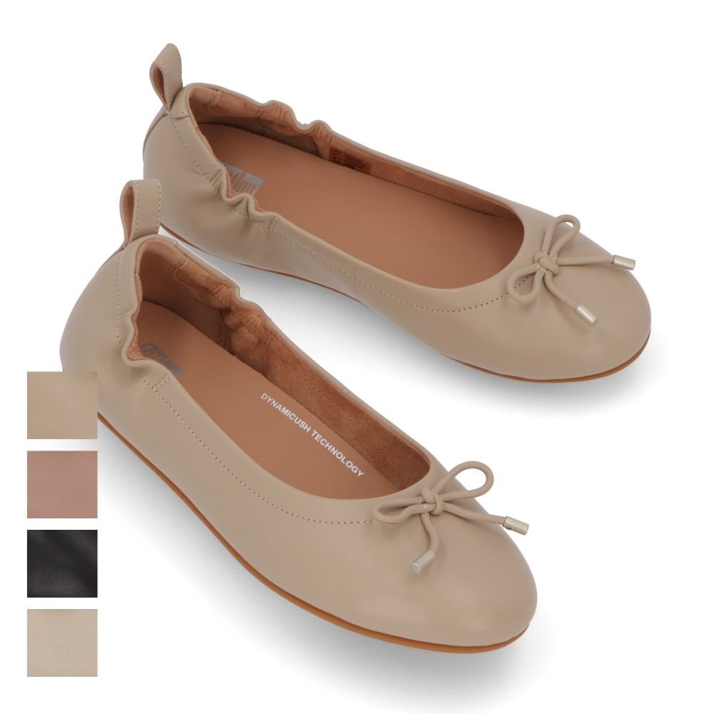 FITFLOP フィットフロップ レディース シューズ レザーシューズ ピンクベージュ ブラック ベージュ ソフトベージュ レザー バレエシューズ フラットシューズ DX9