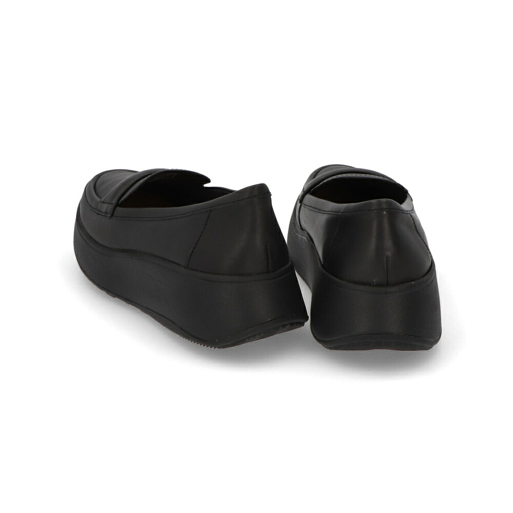 FITFLOP フィットフロップ レディース シューズ レザーシューズ F-MODE PADDED-DETAIL LEATHER FLATFORM LOAFERS ブラック レザー 厚底 シンプル ローファー HG3