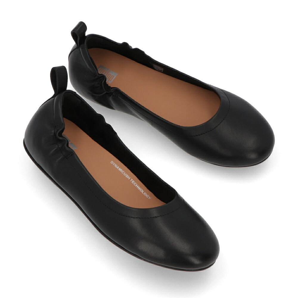 FITFLOP フィットフロップ レディース シューズ レザーシューズ ブラック レザー バレエシューズ フラットシューズ Q74