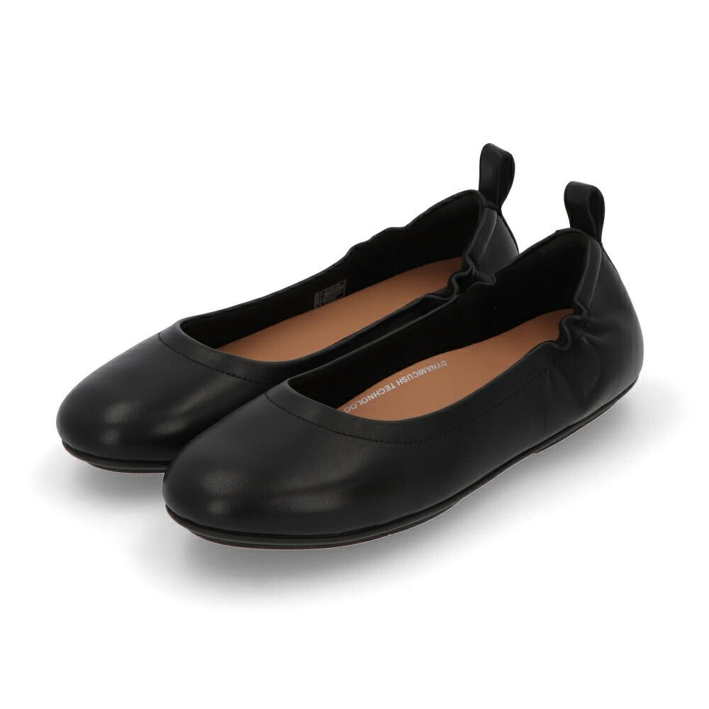 FITFLOP フィットフロップ レディース シューズ レザーシューズ ブラック レザー バレエシューズ フラットシューズ Q74