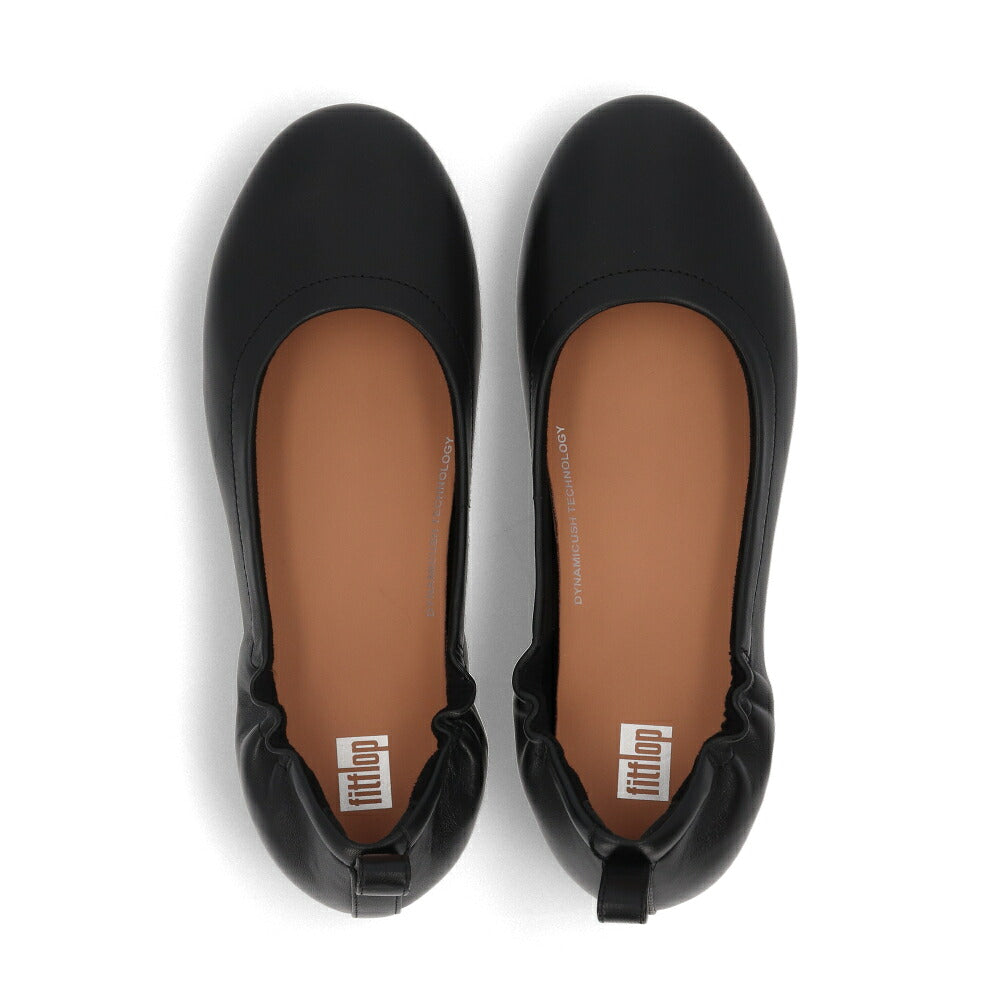 FITFLOP フィットフロップ レディース シューズ レザーシューズ ブラック レザー バレエシューズ フラットシューズ Q74