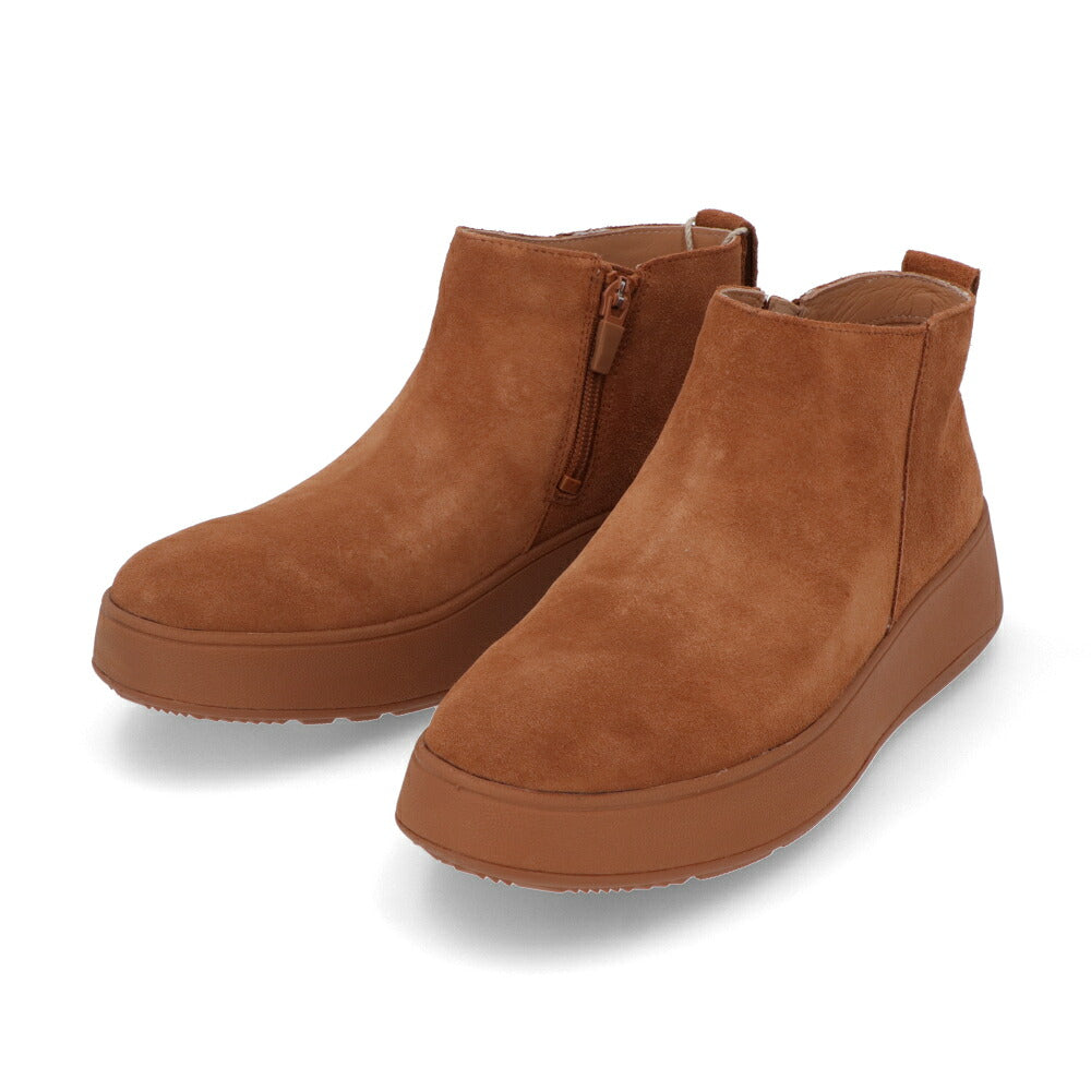 FITFLOP フィットフロップ レディース シューズ ブーツ F-MODE ANKLE BOOT ライトブラウン レザー スエード 厚底ブーツ シンプル ショートブーツ GM3