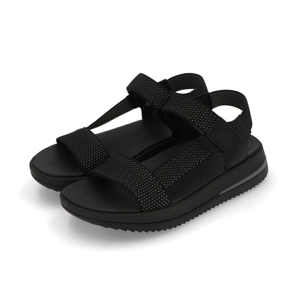 FITFLOP フィットフロップ レディース シューズ サンダル SURFF TWO-TONE WEBBING/LEATHER BACK-STRAP SANDALS ブラック ファブリック スポーツサンダル ヒールあり HK1