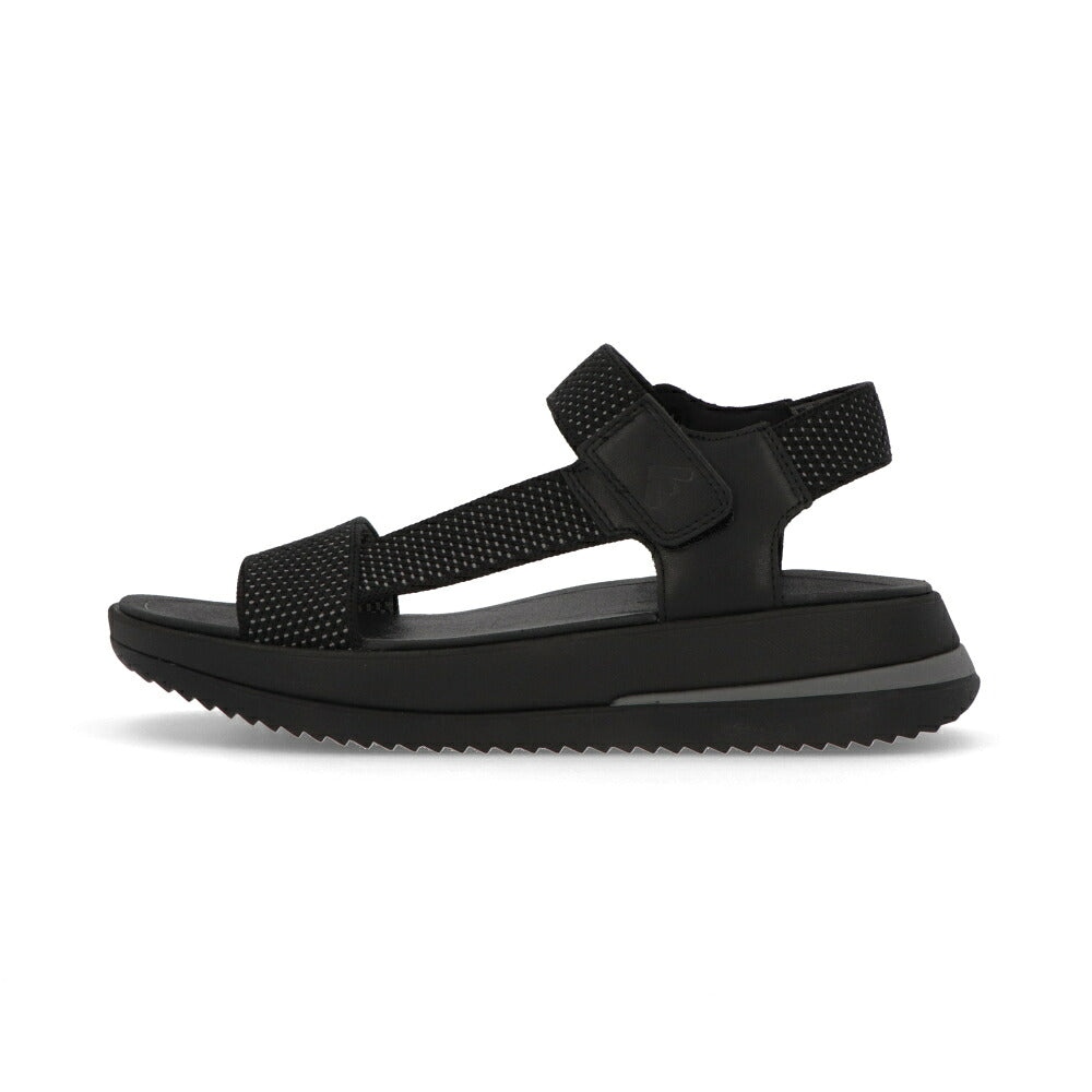 FITFLOP フィットフロップ レディース シューズ サンダル SURFF TWO-TONE WEBBING/LEATHER BACK-STRAP SANDALS ブラック ファブリック スポーツサンダル ヒールあり HK1