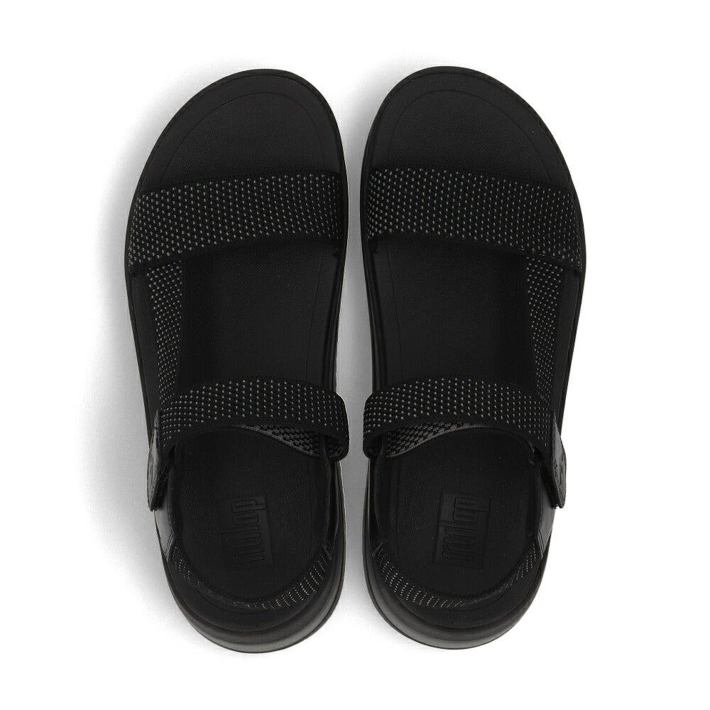 FITFLOP フィットフロップ レディース シューズ サンダル SURFF TWO-TONE WEBBING/LEATHER BACK-STRAP SANDALS ブラック ファブリック スポーツサンダル ヒールあり HK1