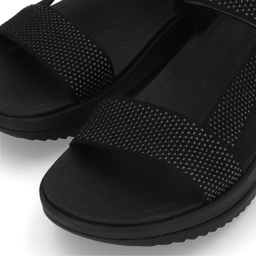 FITFLOP フィットフロップ レディース シューズ サンダル SURFF TWO-TONE WEBBING/LEATHER BACK-STRAP SANDALS ブラック ファブリック スポーツサンダル ヒールあり HK1