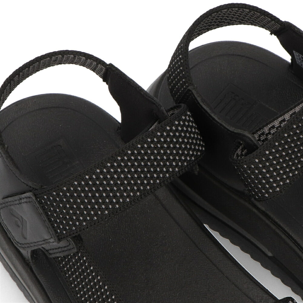 FITFLOP フィットフロップ レディース シューズ サンダル SURFF TWO-TONE WEBBING/LEATHER BACK-STRAP SANDALS ブラック ファブリック スポーツサンダル ヒールあり HK1
