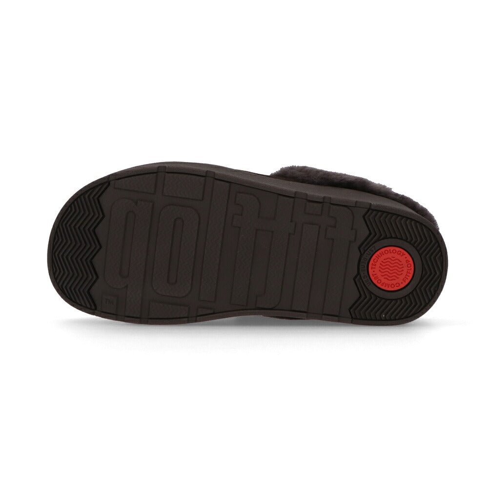 FITFLOP フィットフロップ レディース シューズ サボ ブラック ダークブラウン スエード スリッポン ファー GS7
