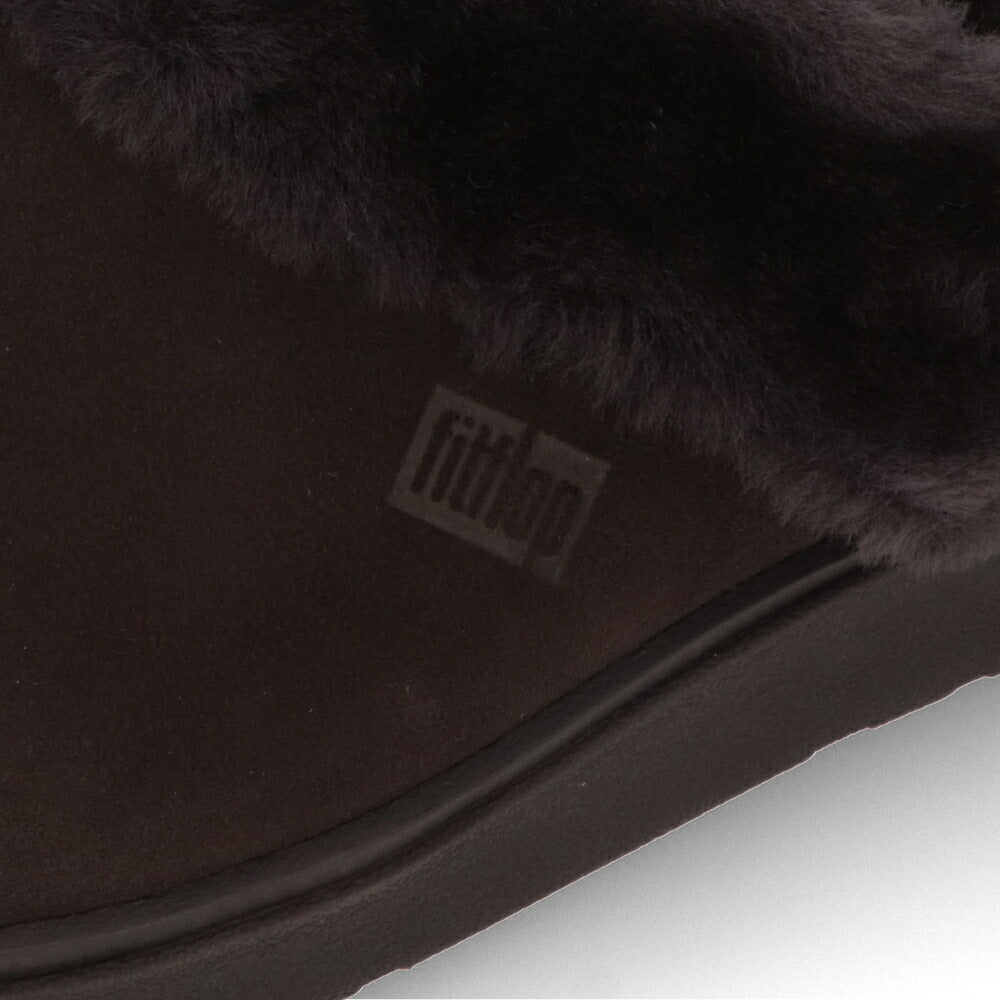 FITFLOP フィットフロップ レディース シューズ サボ ブラック ダークブラウン スエード スリッポン ファー GS7