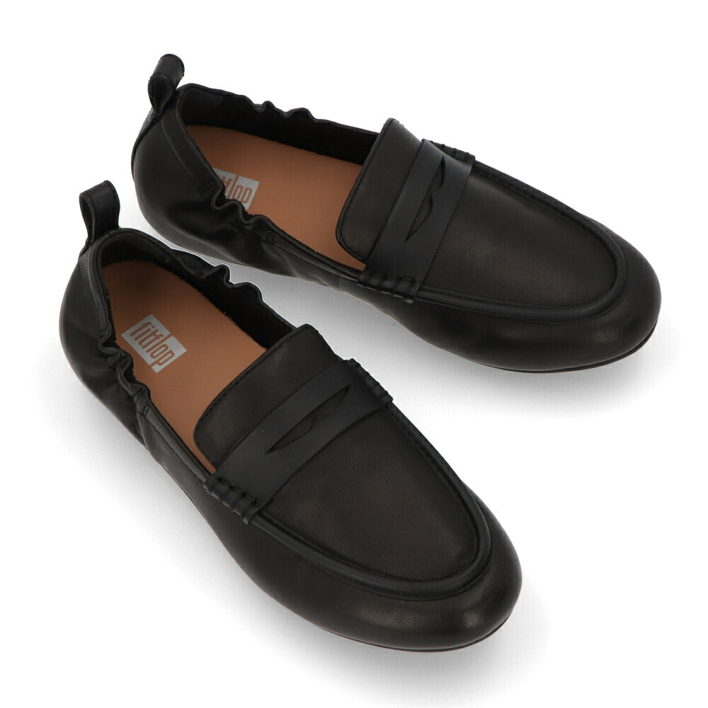 FITFLOP フィットフロップ レディース シューズ レザーシューズ ブラック レザー フラットシューズ ローファー EN1