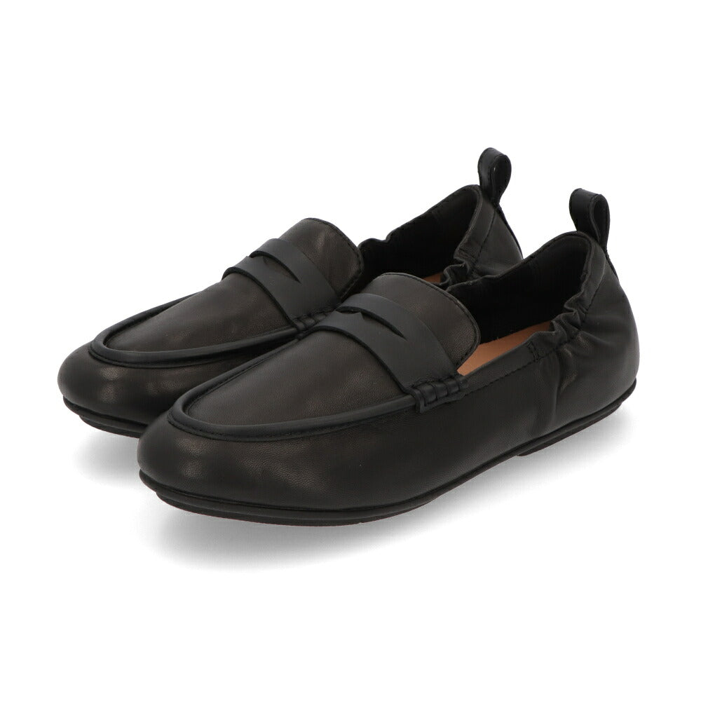 FITFLOP フィットフロップ レディース シューズ レザーシューズ ブラック レザー フラットシューズ ローファー EN1