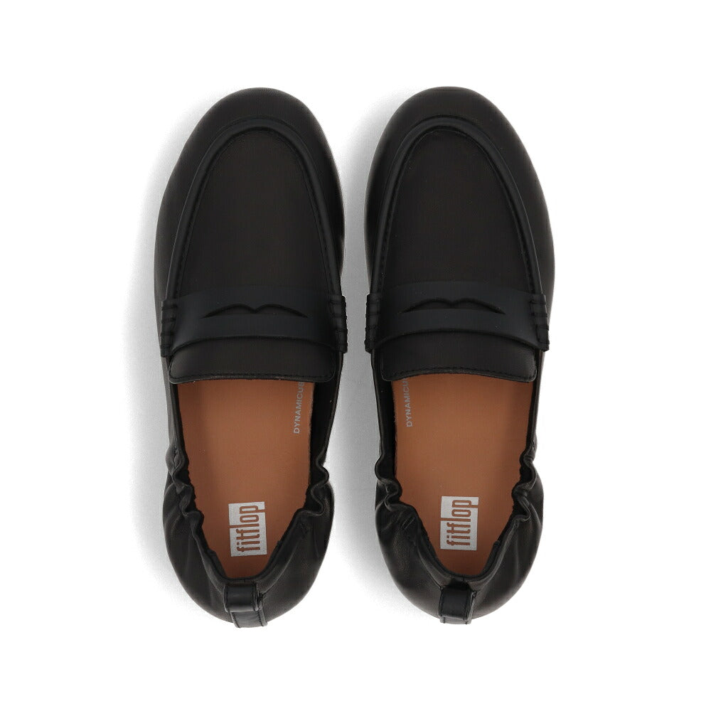 FITFLOP フィットフロップ レディース シューズ レザーシューズ ブラック レザー フラットシューズ ローファー EN1