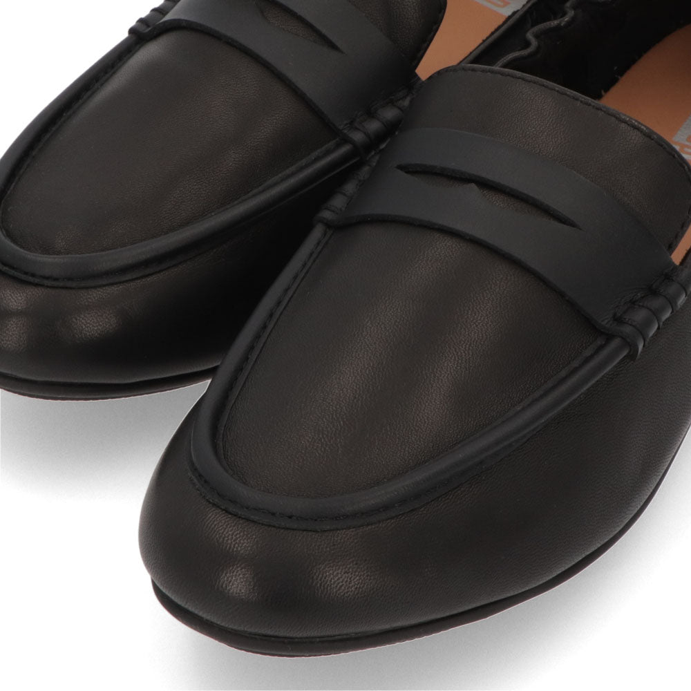 FITFLOP フィットフロップ レディース シューズ レザーシューズ ブラック レザー フラットシューズ ローファー EN1