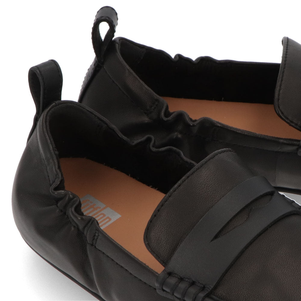 FITFLOP フィットフロップ レディース シューズ レザーシューズ ブラック レザー フラットシューズ ローファー EN1