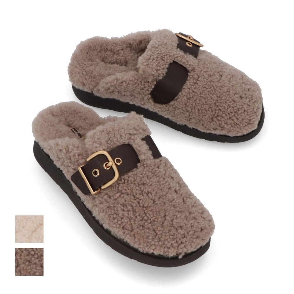 FITFLOP フィットフロップ レディース シューズ サンダル アイボリー ブラウン ミュール スリッポン ヒールなし IB6