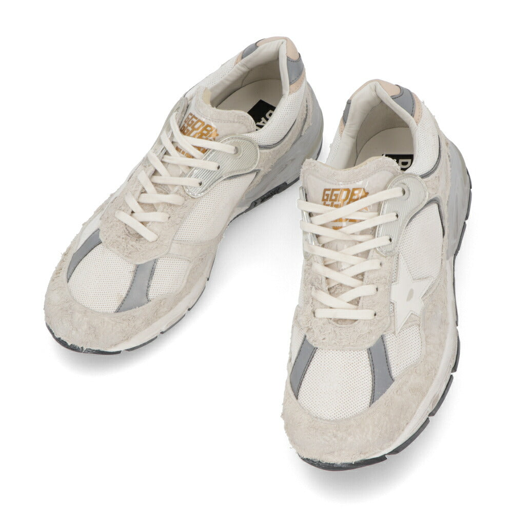GOLDEN GOOSE ゴールデングース メンズ シューズ スニーカー ホワイト×グレー カウレザー ポリアミド Dad STAR ユーズド加工 ローカット GMF00199 F002156 80185
