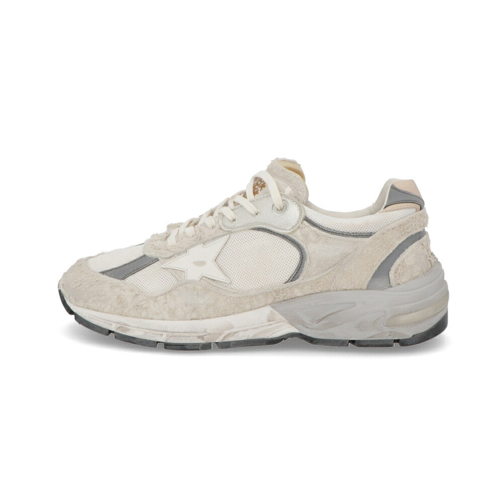 GOLDEN GOOSE ゴールデングース メンズ シューズ スニーカー ホワイト×グレー カウレザー ポリアミド Dad STAR ユーズド加工 ローカット GMF00199 F002156 80185