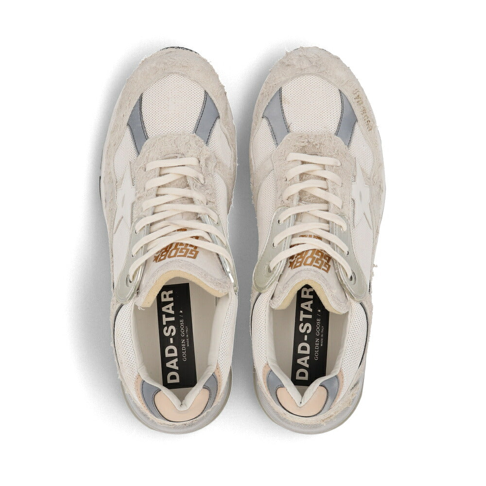GOLDEN GOOSE ゴールデングース メンズ シューズ スニーカー ホワイト×グレー カウレザー ポリアミド Dad STAR ユーズド加工 ローカット GMF00199 F002156 80185