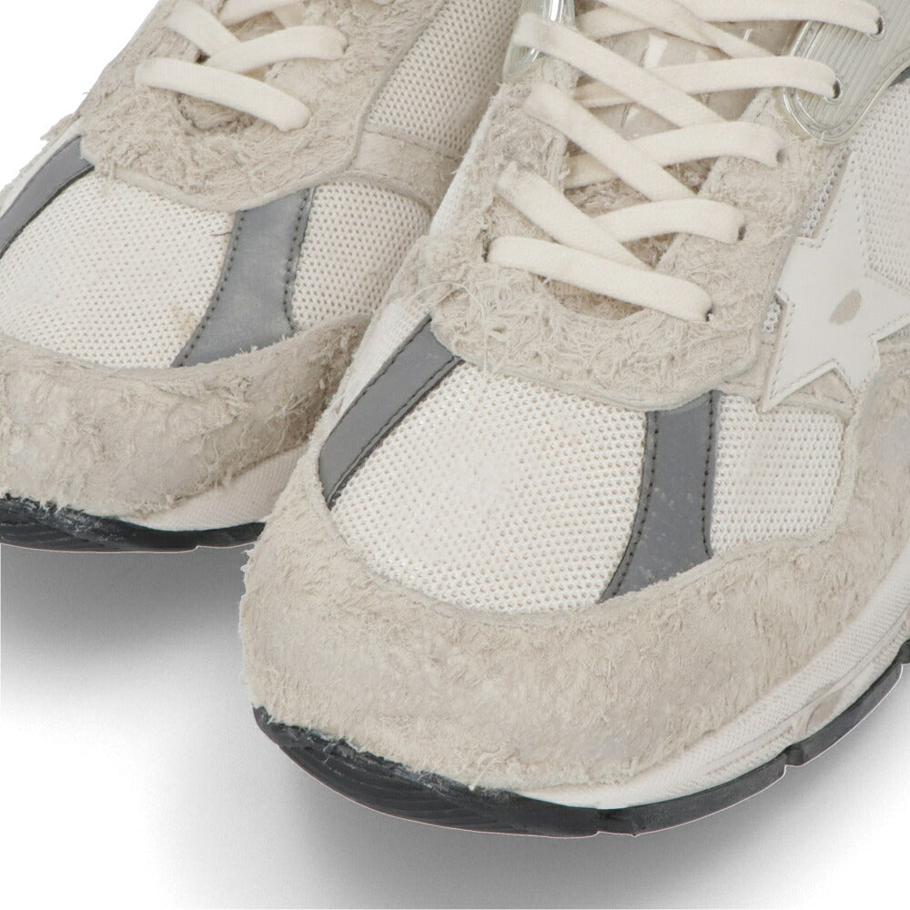 GOLDEN GOOSE ゴールデングース メンズ シューズ スニーカー ホワイト×グレー カウレザー ポリアミド Dad STAR ユーズド加工 ローカット GMF00199 F002156 80185