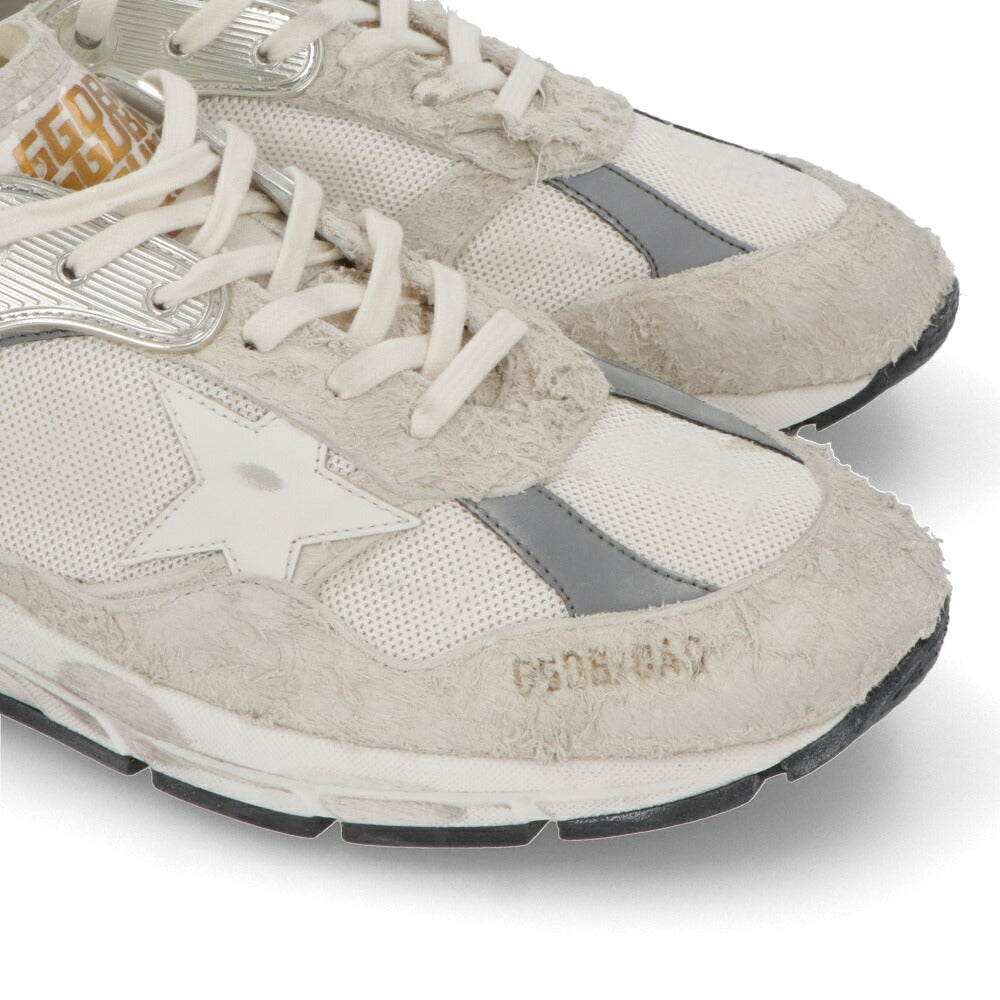 GOLDEN GOOSE ゴールデングース メンズ シューズ スニーカー ホワイト×グレー カウレザー ポリアミド Dad STAR ユーズド加工 ローカット GMF00199 F002156 80185