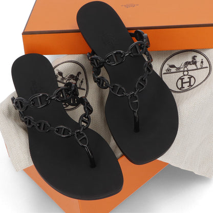 エルメス サンダル アイランド ブラック シェーヌダンクル