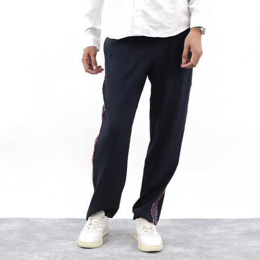 ケンゾー ボトムス トラックパンツ メンズ JOG PANT ネイビー ジョグパンツ ラインパンツ ボトムス サイドストライプ  柄 FA52PA1315AC 77