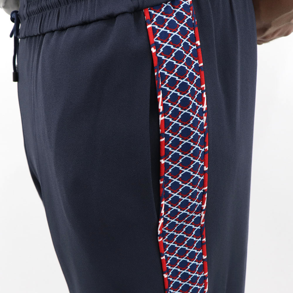 ケンゾー ボトムス トラックパンツ メンズ JOG PANT ネイビー ジョグパンツ ラインパンツ ボトムス サイドストライプ  柄 FA52PA1315AC 77