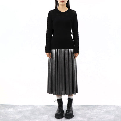 ケンゾー トップス ニット レディース VISCOSE BLEND SOLID JUMPE ブラック レーヨン リブニット 長袖 FA52PU511842 99
